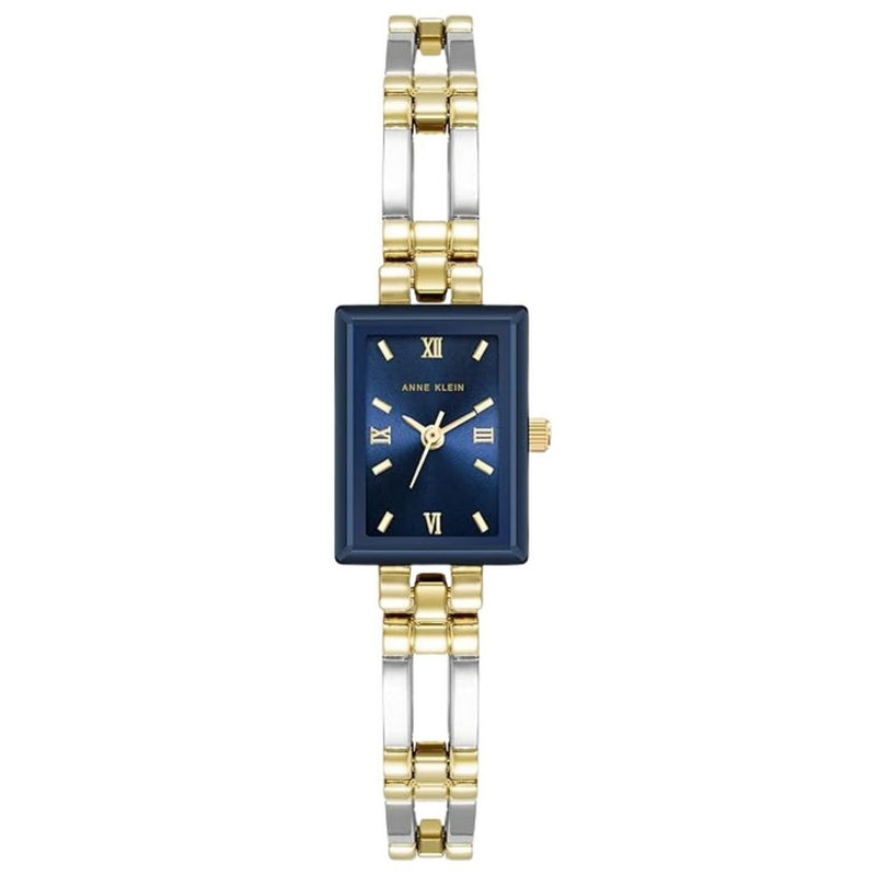 Anne Klein Women's Classic 10/4899NVTT Bracelet Blue Dial Quartz Movement Fold over Clasp 28mm Rectangle Watch