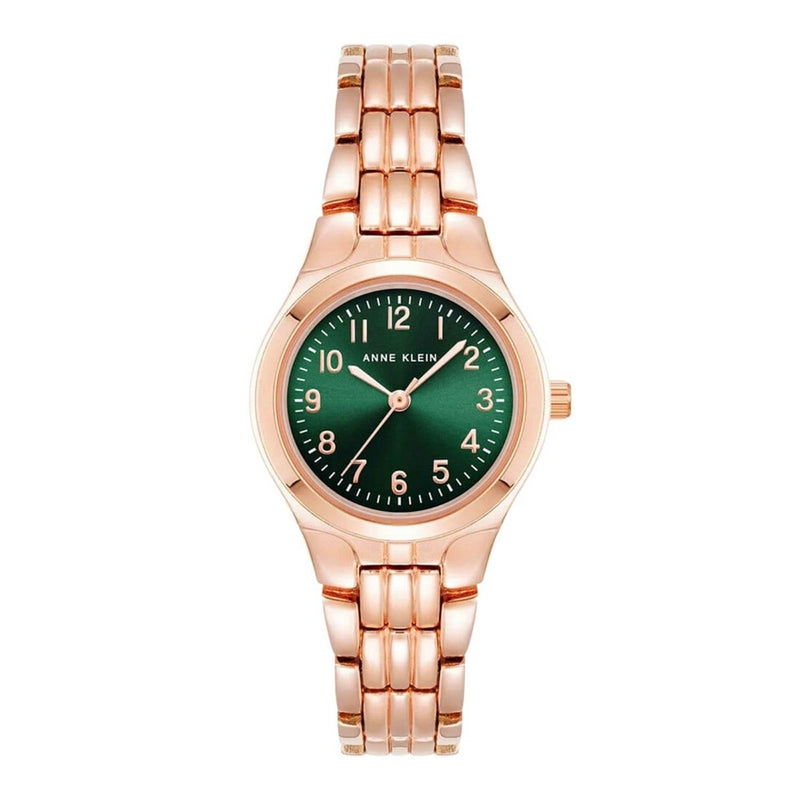 Anne Klein Women's Classic 10/5490GNRG Bracelet Green Dial Quartz Movement Fold over Clasp 26mm Round Watch