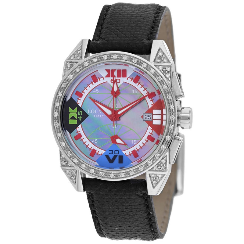 Locman Women's Diamond Cavallo Pazzo 161GRAYDC/BKKS Strap Mother of Pearl Dial Quartz Movement Buckle Clasp 38mm Round Watch