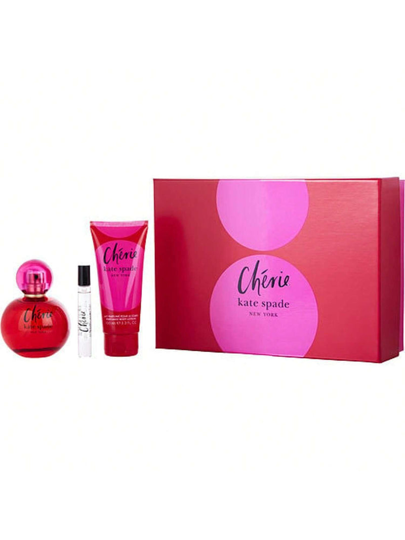 Kate Spade Cherie 3 Pcs Set For Women: 3.3 Eau De Parfum + 0.25 Eau De Parfum + 3.3 Body Lotion