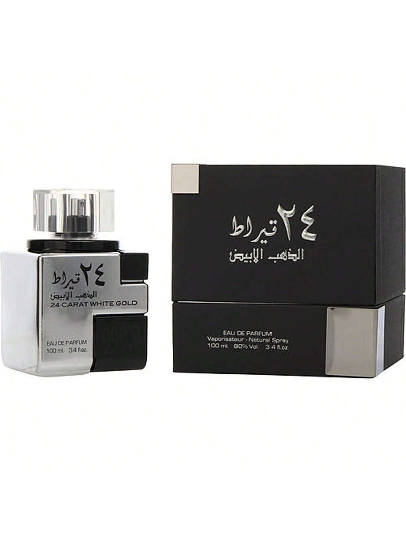 24 Carat - White Gold By Lattafa For Unisex - 3.4 Oz Edp Spray
