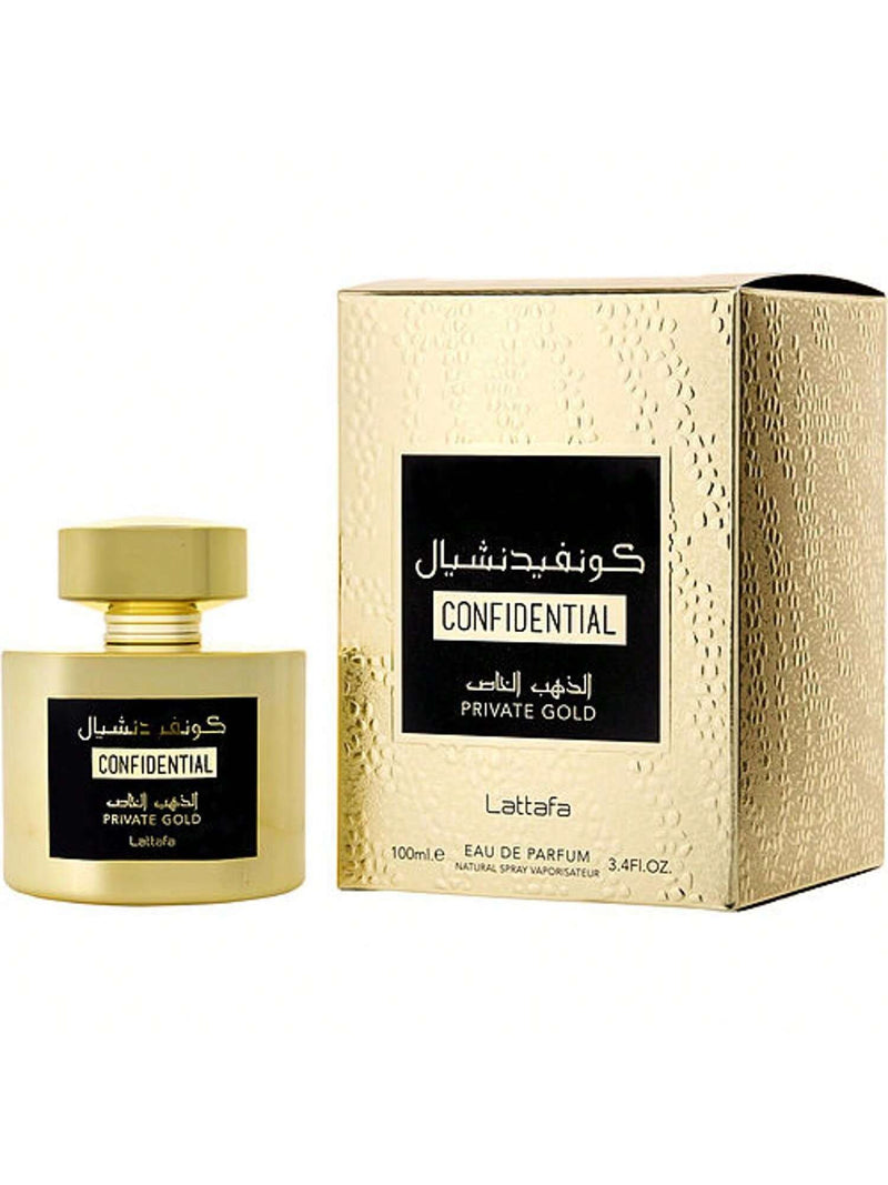 Confidential - Private Gold By Lattafa For Unisex - 3.4 Oz Edp Spray