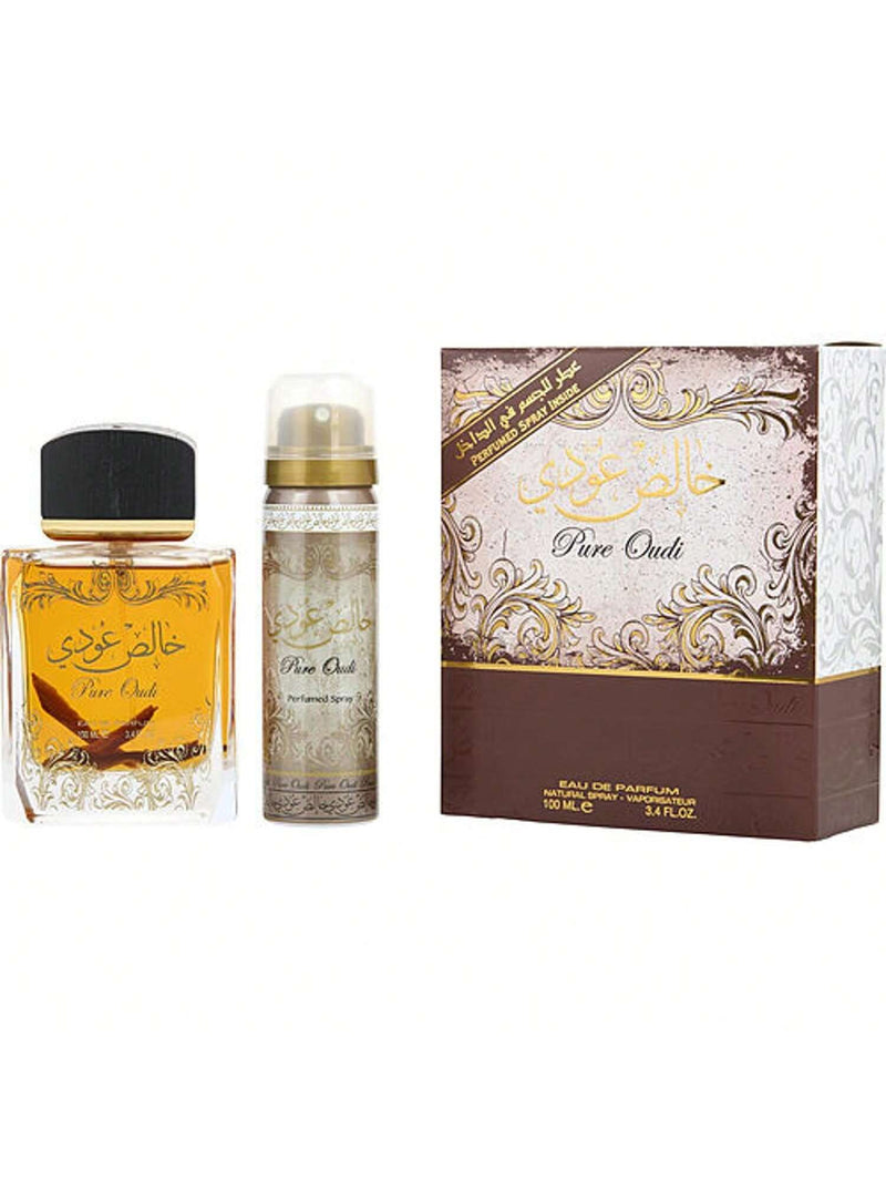 Lattafa Pure Oudi By Lattafa Eau De Parfum Spray Plus 1.7 Oz Deodorant 3.4 Oz