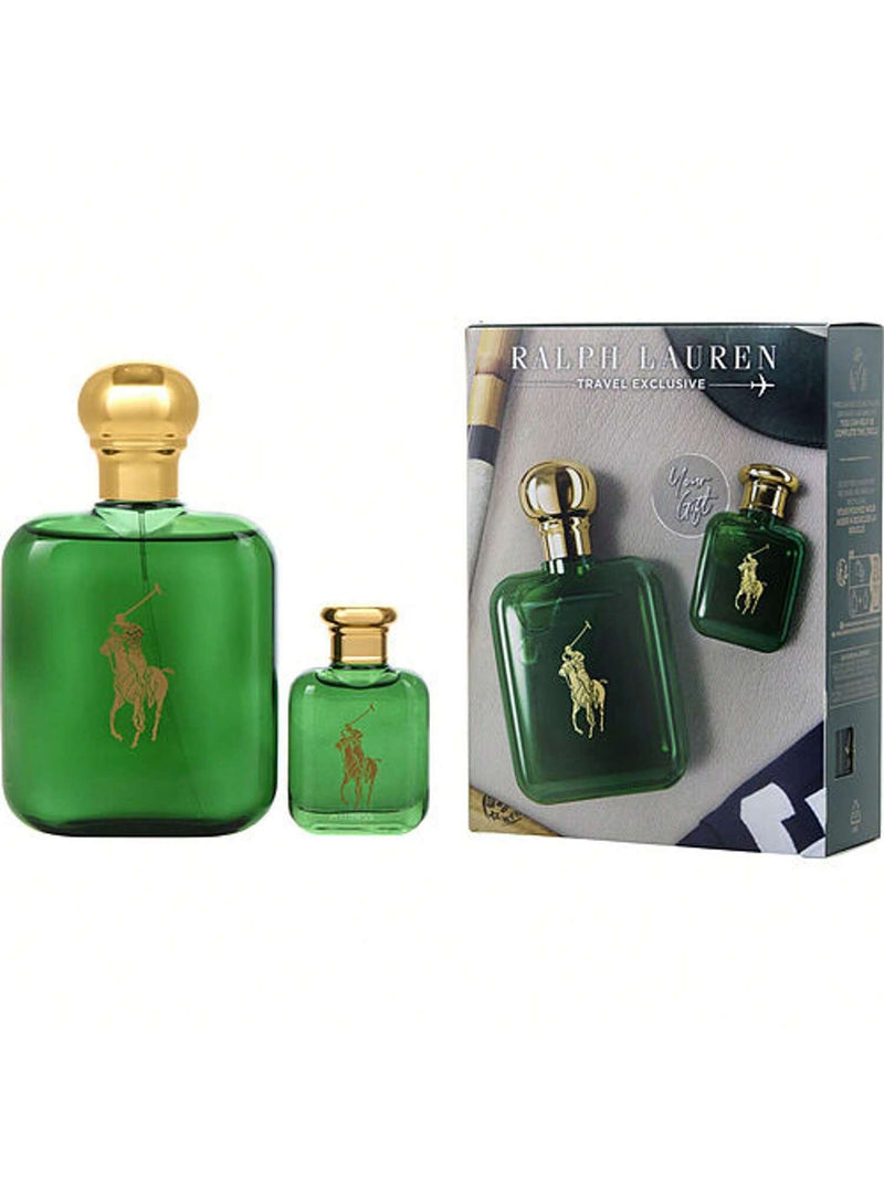 Polo Green 2 Pcs Set For Men: 4 Oz Eau De Toilette Spray + 0.5 Oz Eau De Toilette