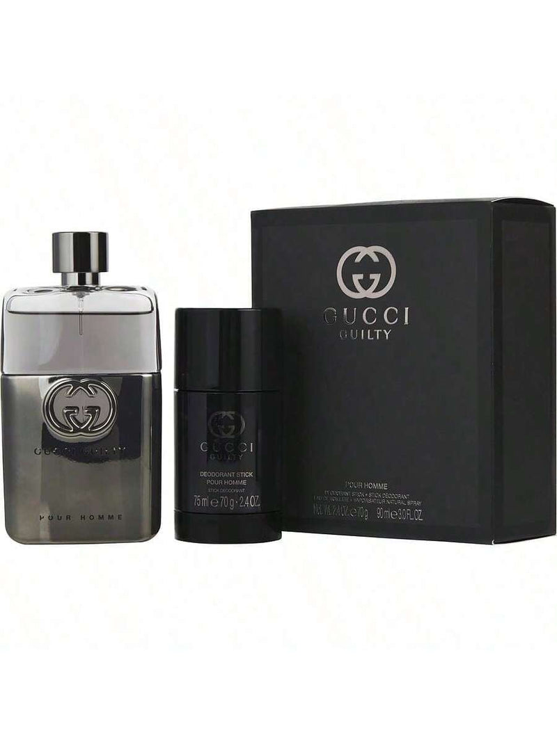 Gucci Guilty Pour Homme 2 Pcs Set: 3 Oz Eau De Toilette Spray + 2.5 Deodorant Stick