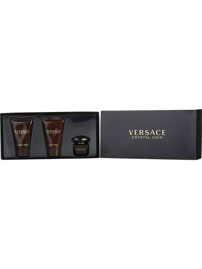 Crystal Noir by Versace Women Gift Set -- .17 oz Mini EDT + .8 oz Shower Gel + .8 oz Body Lotion