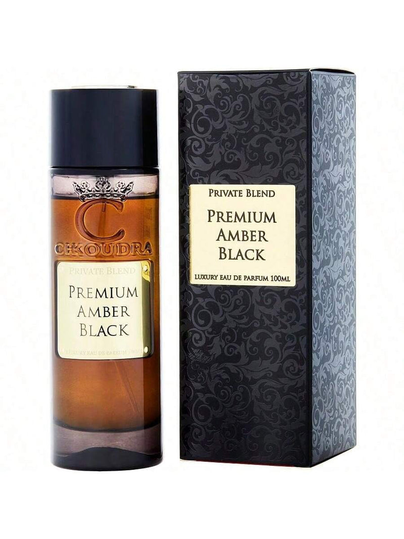 Private Blend Premium Amber Black by Chkoudra Paris Men Eau De Parfum Spray 3.4 oz