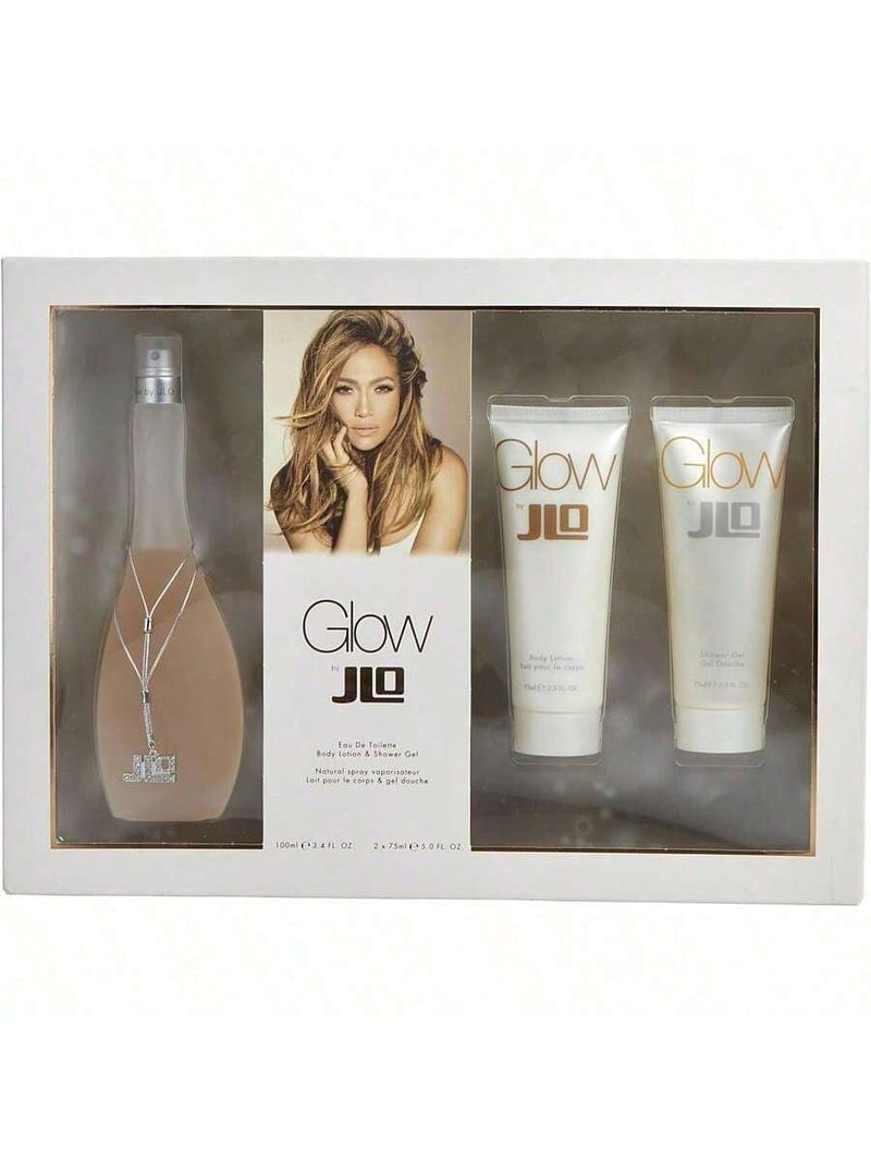Glow by Jennifer Lopez for Women - 3 Pc Gift Set 3.4oz EDT Spray, 2.5oz Body Lotion, 2.5oz Shower Gel