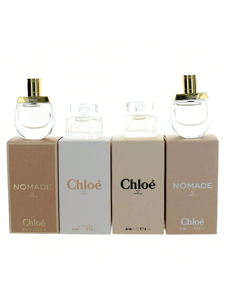 Chloe Variety by Chloe for Women - 4 Pc Mini Gift Set 0.16oz Nomade EDP Spray (Mini), 0.16oz Chloe EDT Spray (Mini), 0.16oz Chloe EDP Spray (Mini), 0.16oz Nomade EDP Spray (Mini)