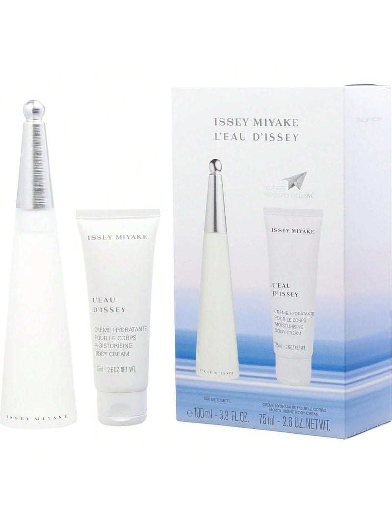 Leau Dissey By Issey Miyake For Women - 2 Pc Gift Set 3.3Oz Edt Spray, 2.6Oz Moisturizing Body Cream