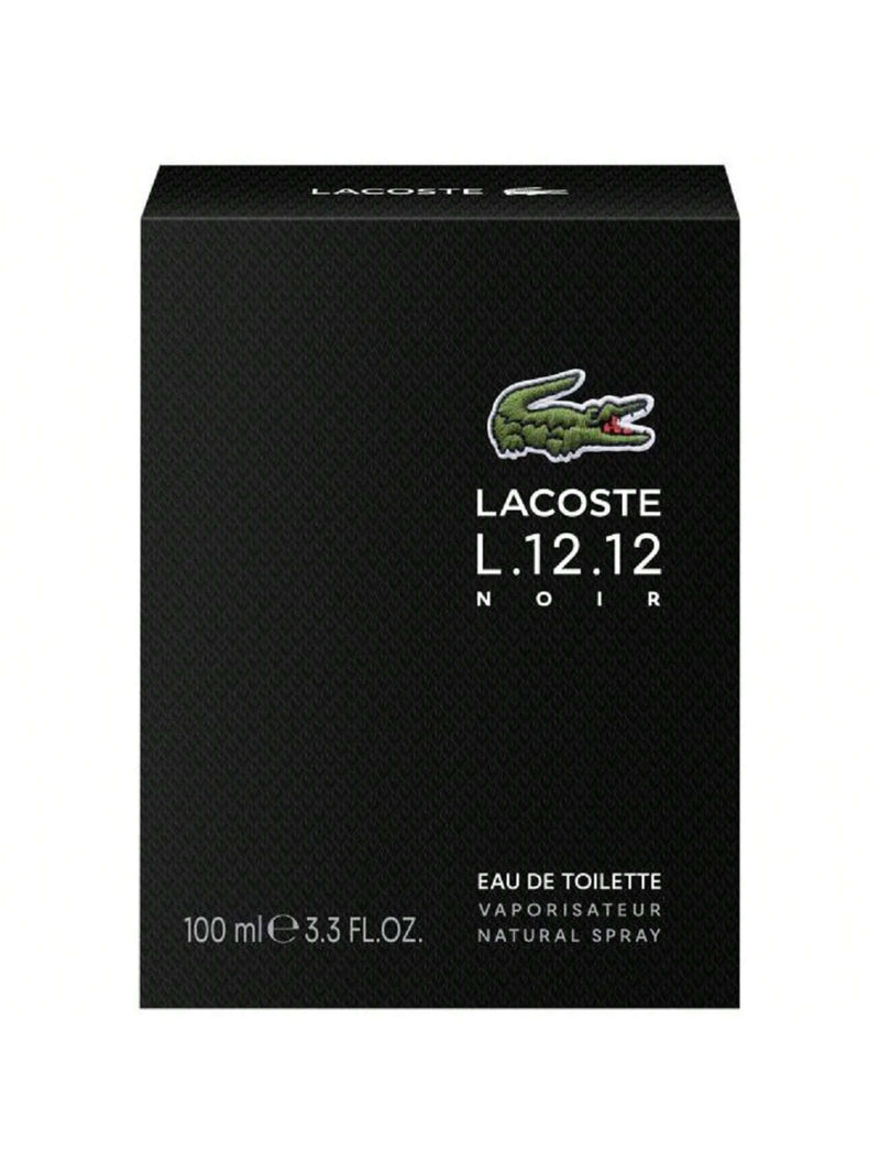 Lacose L. 12.12 Black Noir by Lacoste, 3.3 oz EDT Spray for Men