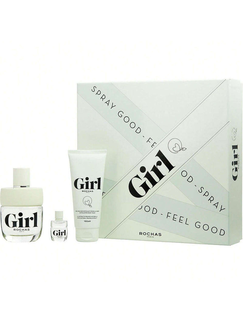 Rochas Girl by Rochas for Women - 3 Pc Gift Set 3.3oz EDT Spray, 0.15oz EDT Spray (Mini), 3.3oz Body Wash