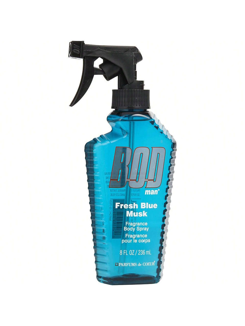 Bod Man Fresh Blue Musk by Parfums De Coeur, 8oz Fragrance Body Spray men