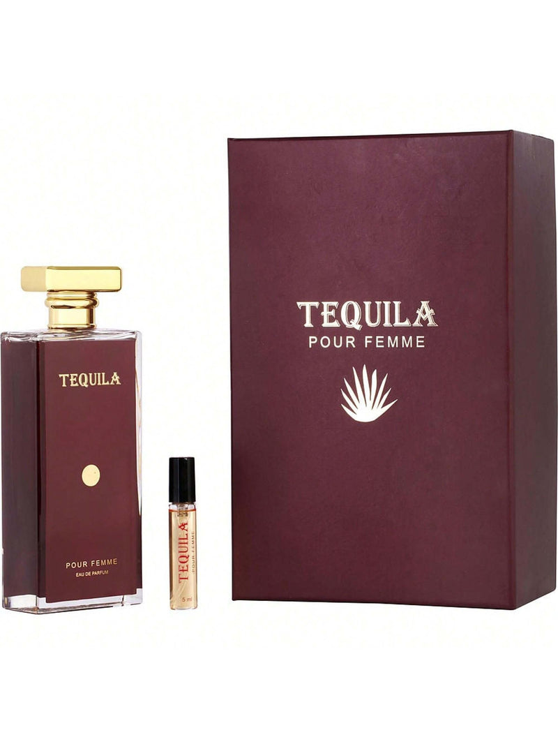 Tequila Pour Femme Red by Tequila Perfumes Women Eau De Parfum Spray + Free .17 oz Mini EDP Spray 3.3 oz