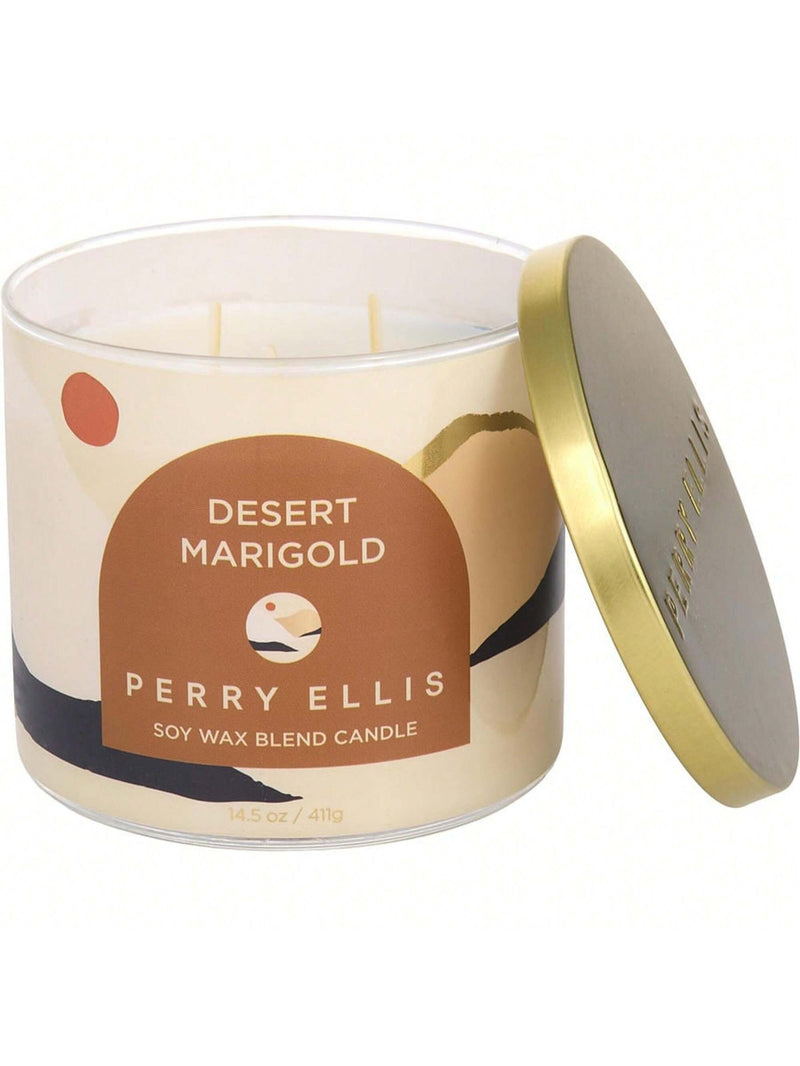 Perry Ellis 14.5 oz Soy Wax Blend 3 Wick Candle - Desert Marigold