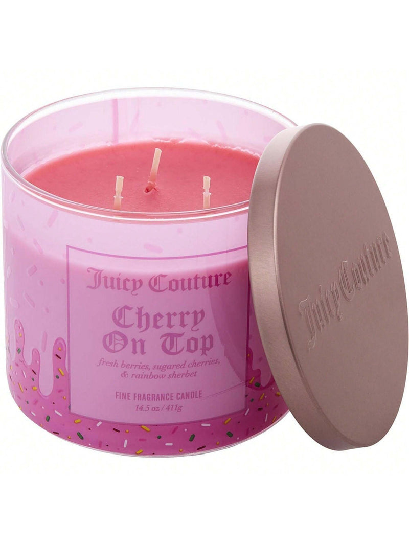 Juicy Couture 14.5 oz Soy Wax Blend 3 Wick Candle - Cherry On Top