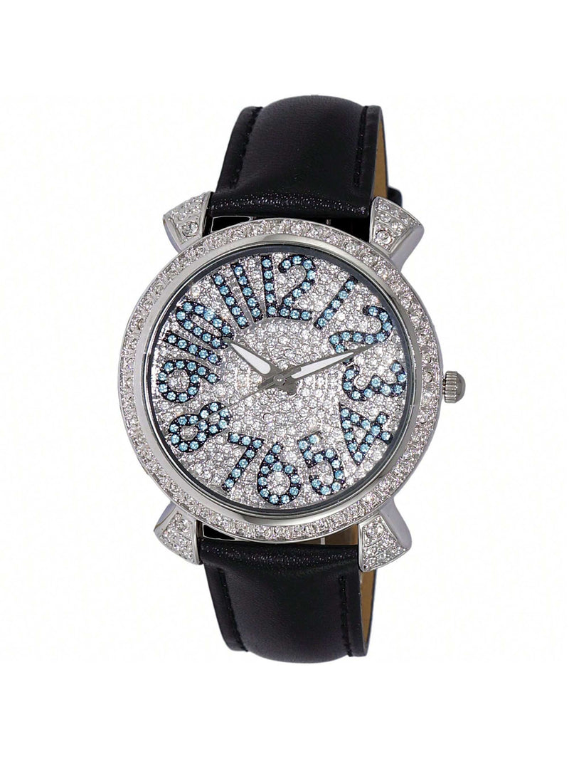 Adee Kaye Men's Elegante AK2001-LBU Strap White Dial Quartz Movement Buckle Clasp 42mm Round Watch