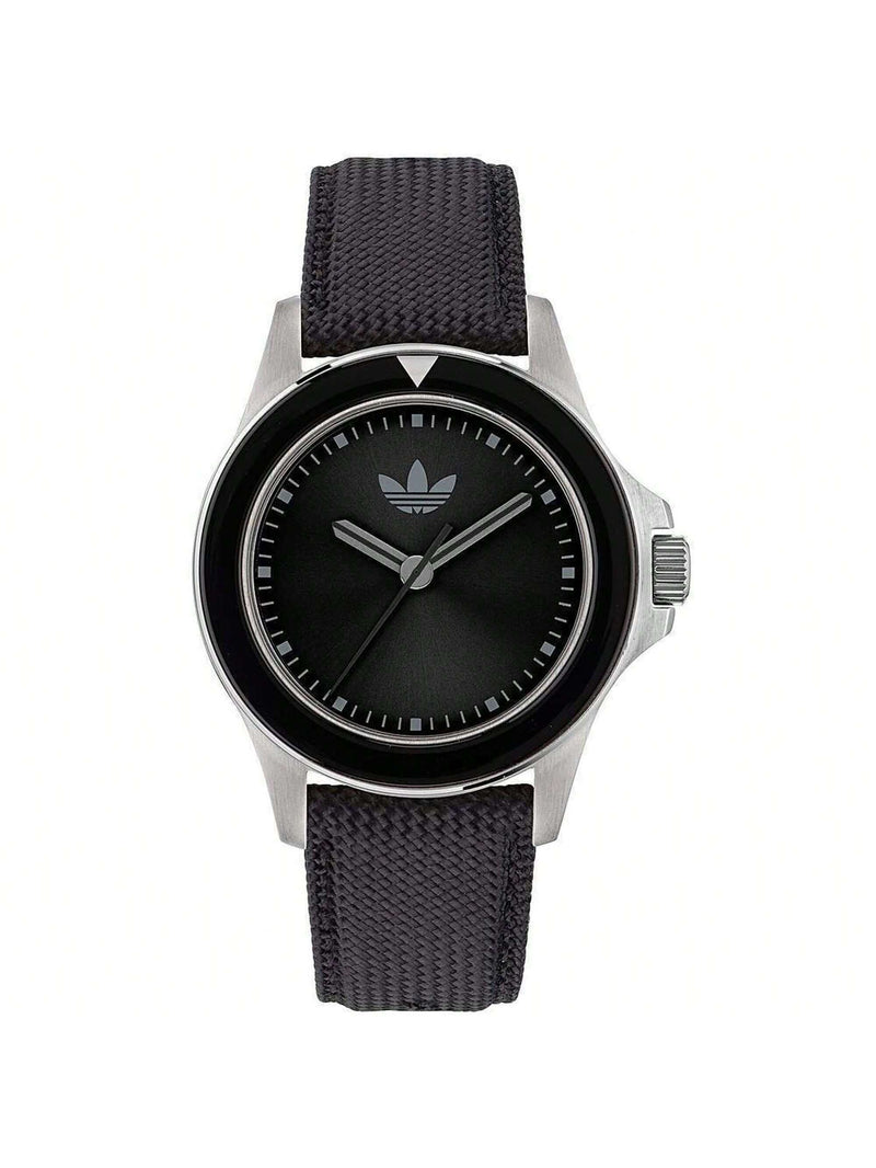 Adidas Men's Originals Expression One AOFH23016 Strap Black Dial Quartz Movement Buckle Clasp 44mm Round Watch