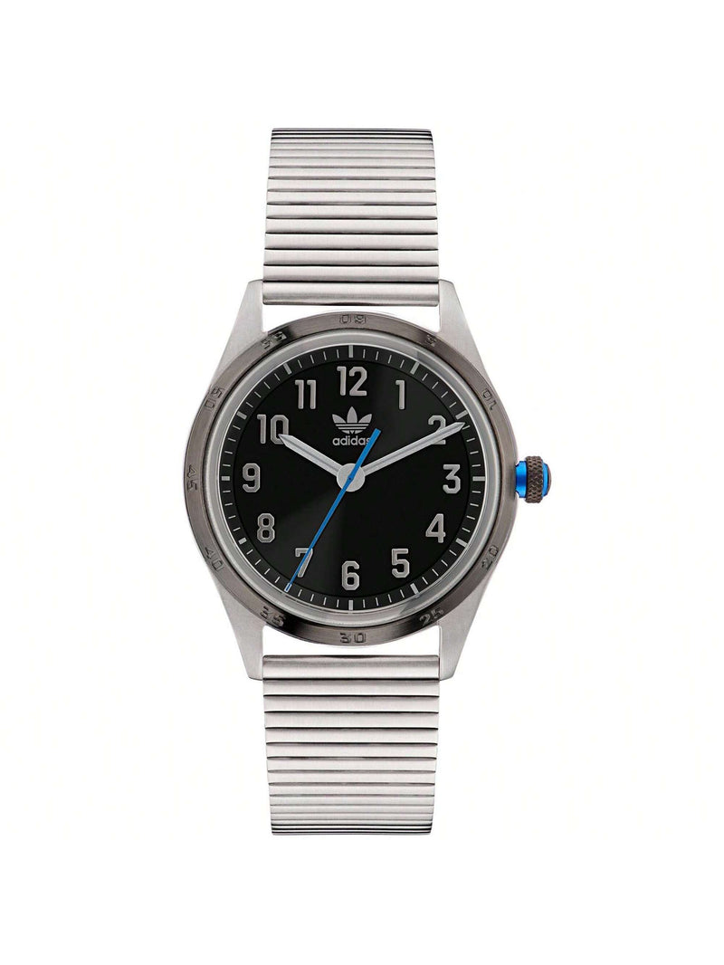 Adidas Men's Originals Style Code Four AOSY22524 Bracelet Black Dial Quartz Movement Foldover Clasp 42mm Round Watch
