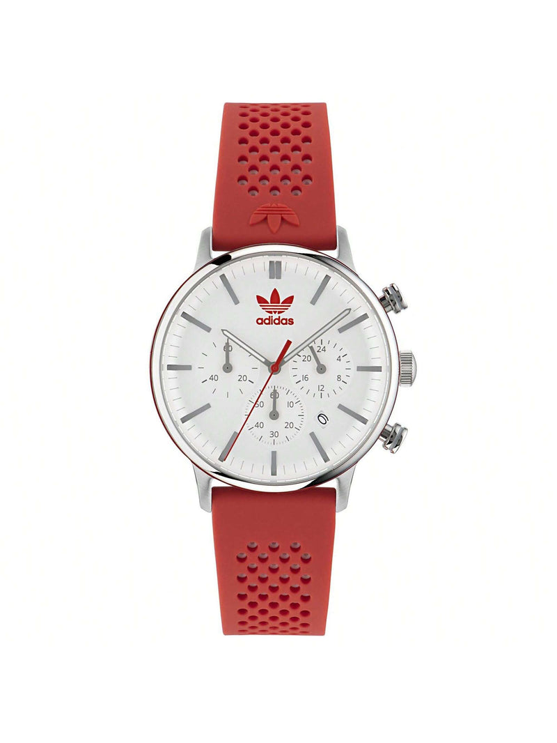 Adidas Men's Originals Style Code One Chrono AOSY23019 Strap White Dial Quartz Movement Buckle Clasp 40mm Round Watch