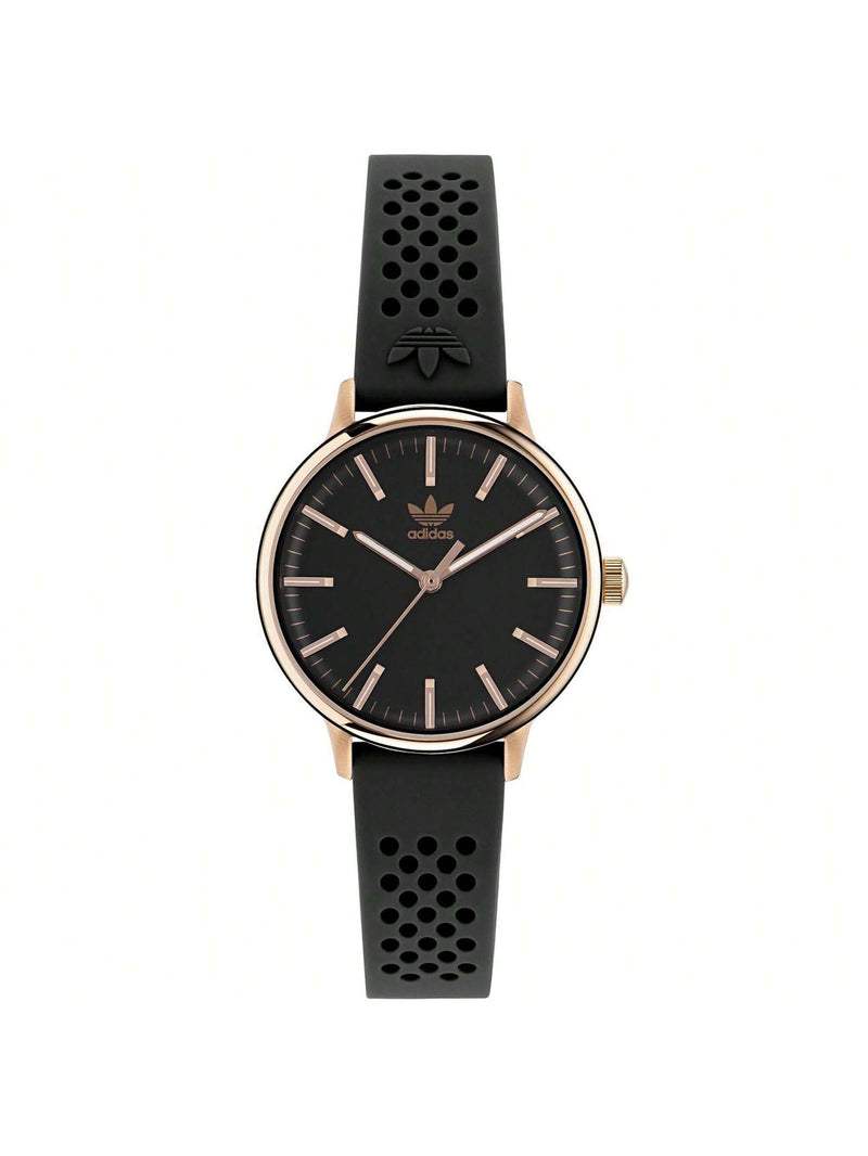 Adidas Men's Originals Code One Xsmall AOSY23026 Strap Black Dial Quartz Movement Buckle Clasp 38mm Round Watch