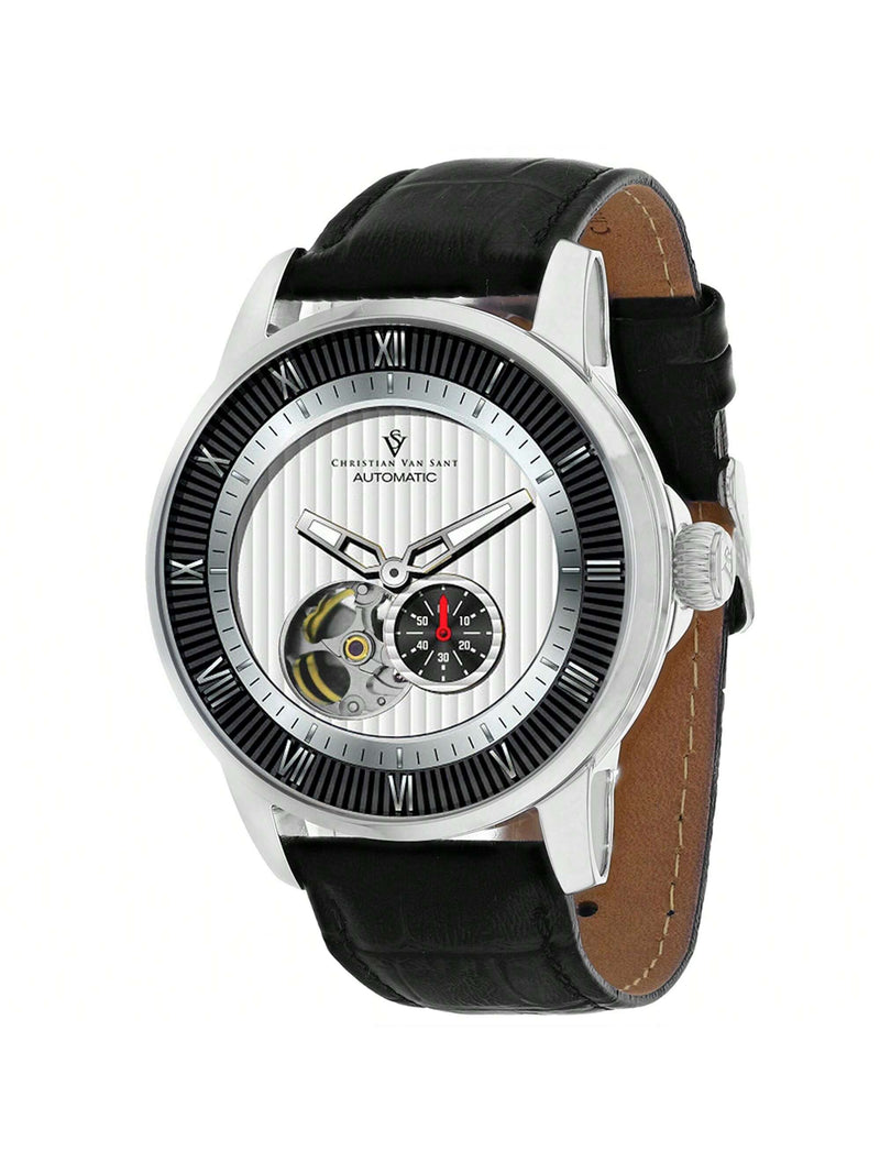 Christian Van Sant Men's Viscay CV0550 Strap White Dial Automatic Movement Buckle Clasp 42mm Round Watch