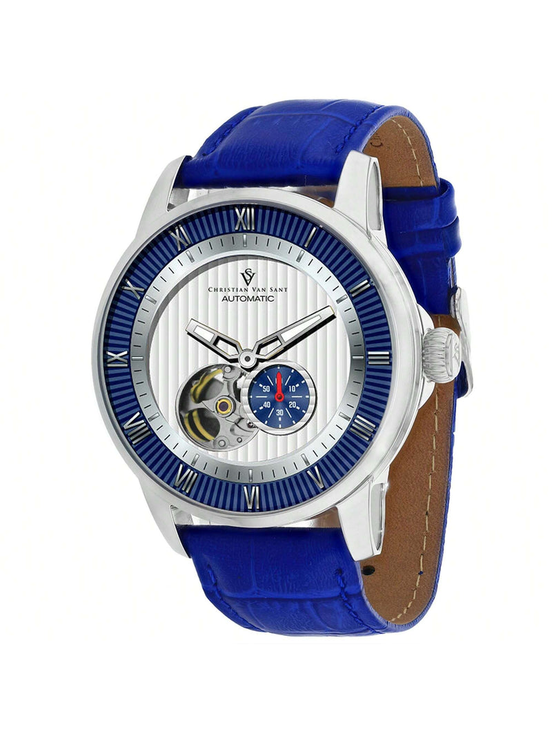 Christian Van Sant Men's Viscay CV0552 Strap White Dial Automatic Movement Buckle Clasp 42mm Round Watch