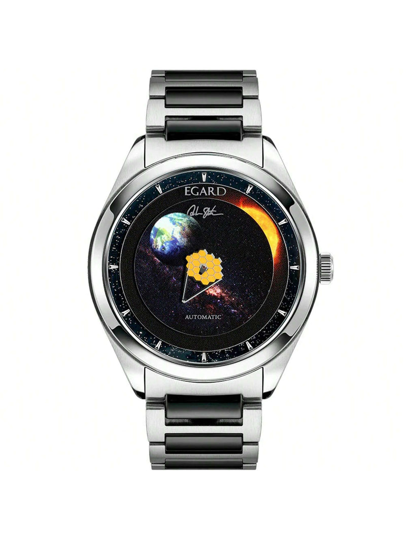 Egard Men's Passages V2 Webb - William Shatner edition WCH-5082-G0G103 Bracelet Black Dial Automatic Movement Deployment Clasp 42mm Round Watch