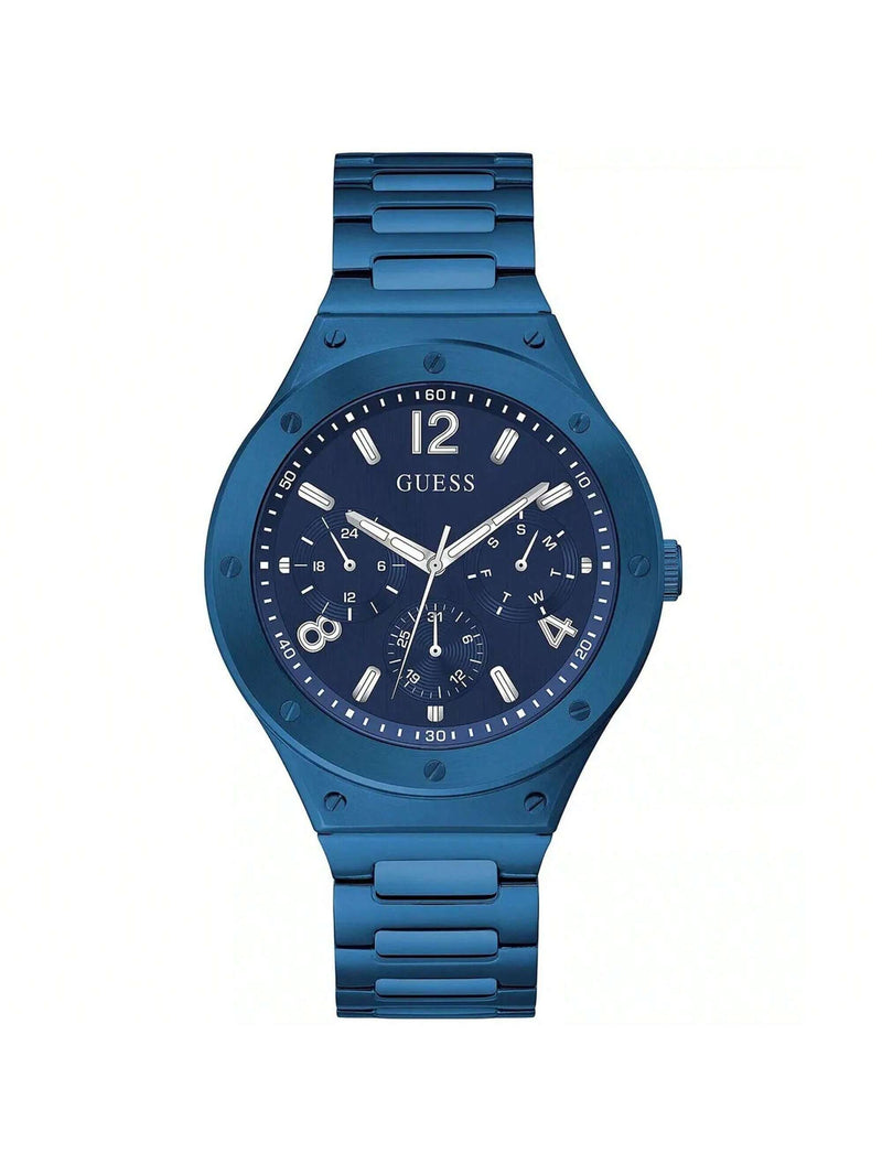 Guess Men's Scope Multifunction GW0454G4 Bracelet Blue Dial Quartz Movement Deployment Clasp 44mm Round Watch