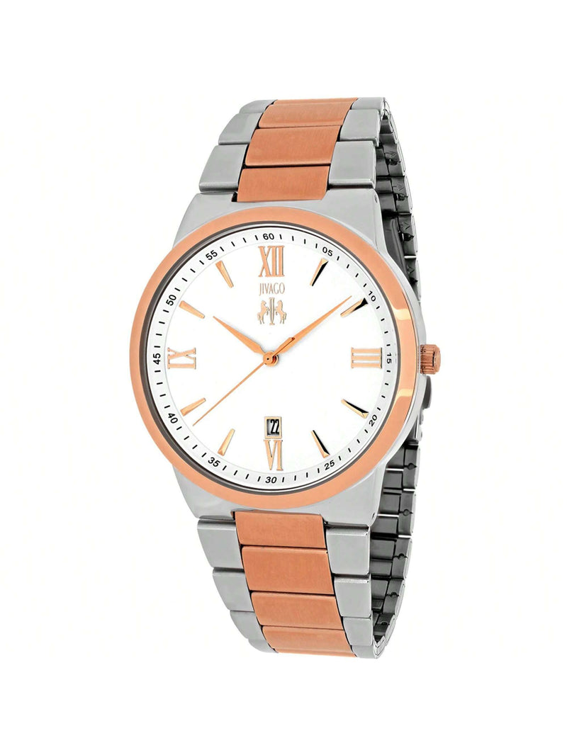Jivago Men's Clarity JV3514 Bracelet Silver Dial Quartz Movement Fold over Clasp 41mm Round Watch