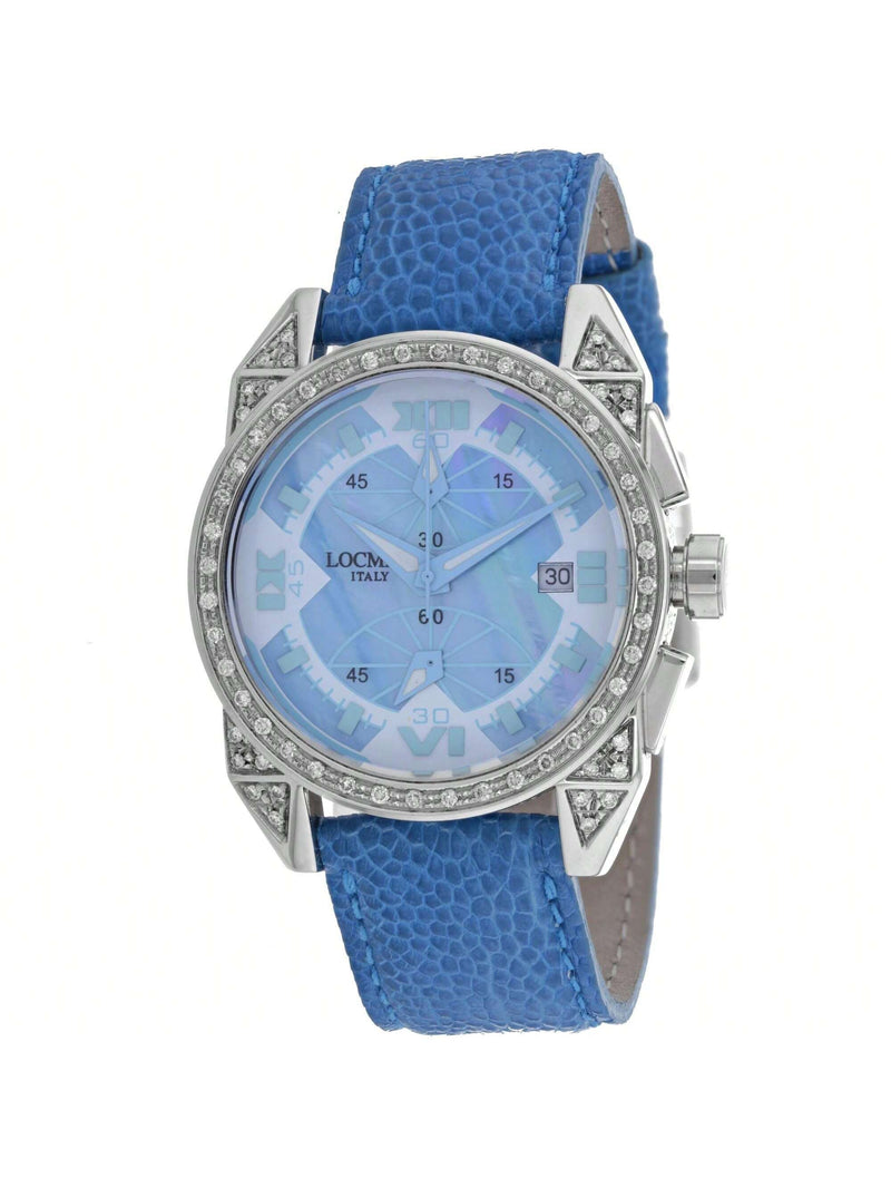 Locman Men's Diamond Cavallo Pazzo 161MOPSKDC/SKOS Strap Mother of Pearl Dial Quartz Movement Buckle Clasp 38mm Round Watch