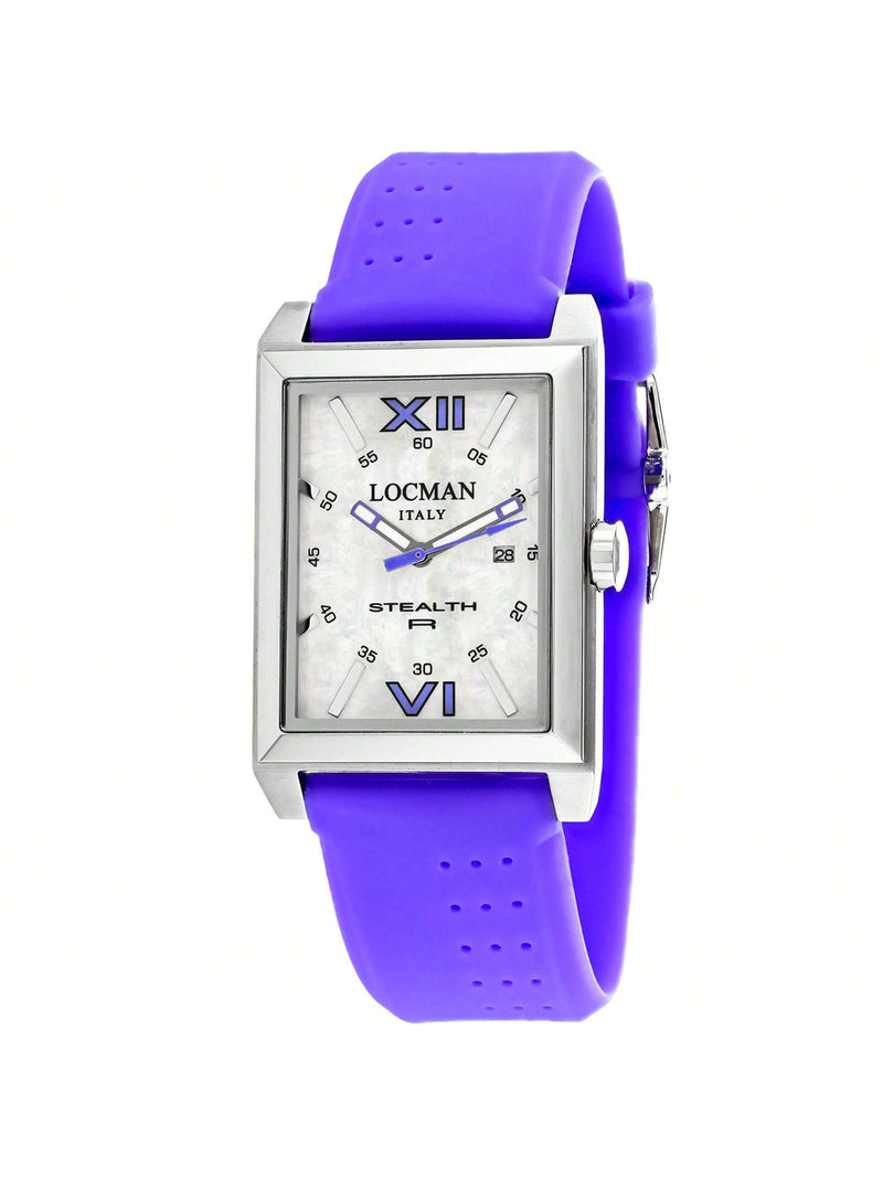 Locman Men's Classic 241MOPVT1VT Strap Mop Dial Quartz Movement Buckle Clasp 44mm Rectangle Watch