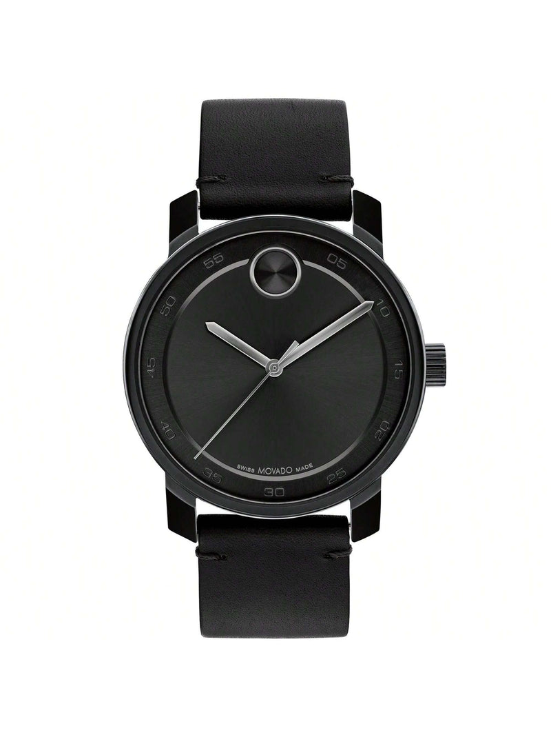 Movado Men's Bold 3600918 Strap Black Dial Quartz Movement Buckle Clasp 41mm Round Watch