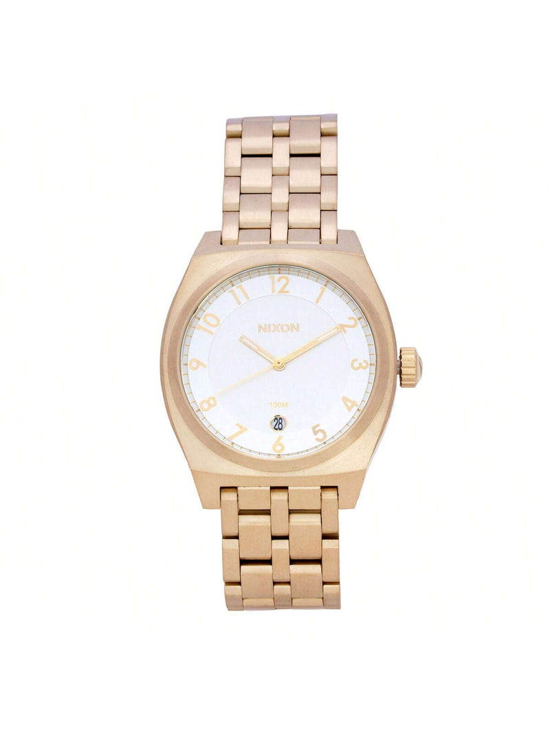 Nixon Men's The Monopoly A325-1219 Bracelet Silver Dial Quartz Movement Foldover Clasp 40mm Round Watch