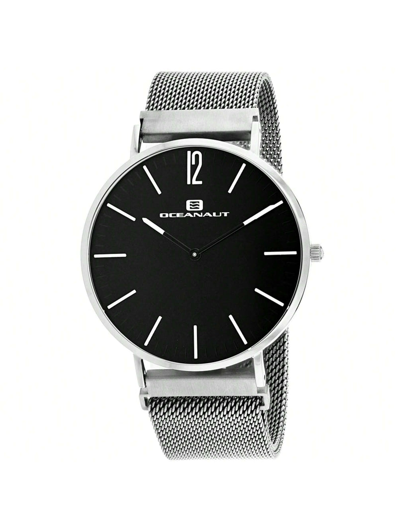 Oceanaut Men's Magnete OC0101 Bracelet Black Dial Quartz Movement Magnetic Clasp Clasp 41mm Round Watch