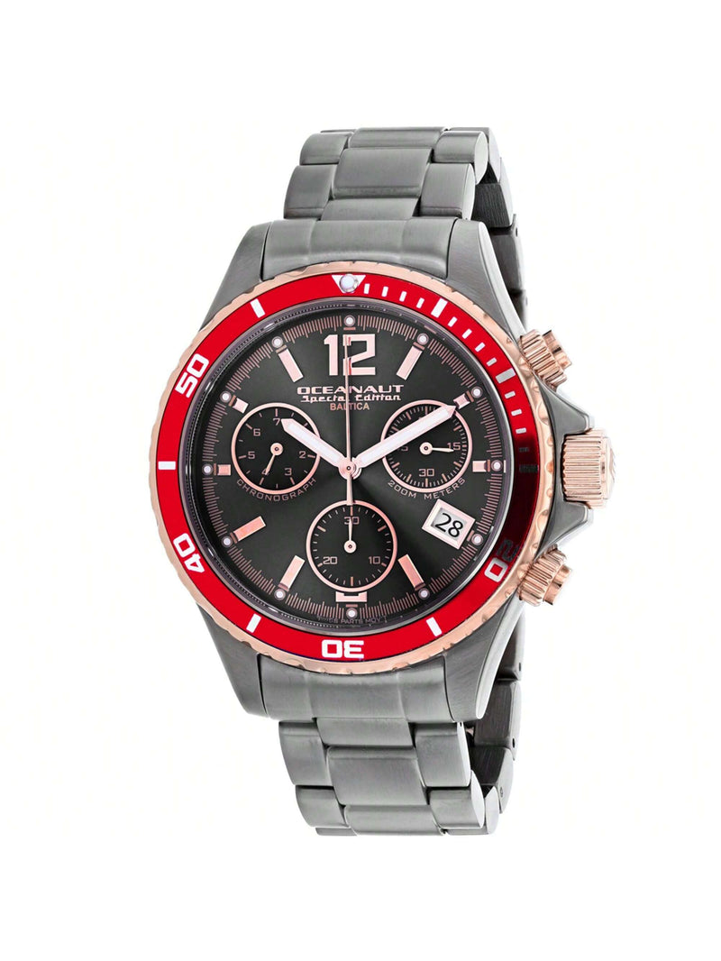 Oceanaut Men's Baltica Special Edition OC0530 Bracelet Black Dial Quartz Movement Fold over Clasp 43mm Round Watch