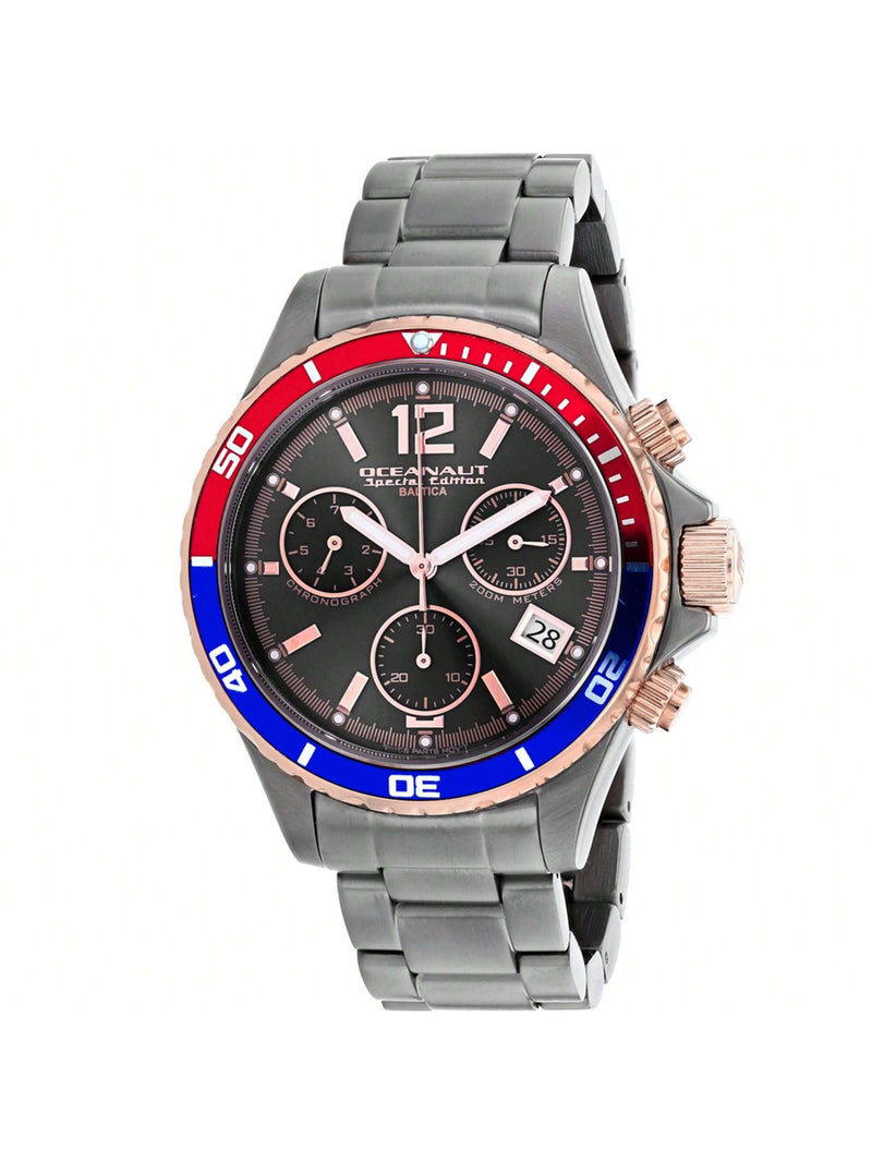 Oceanaut Men's Baltica Special Edition OC0532 Bracelet Black Dial Quartz Movement Fold over Clasp 43mm Round Watch