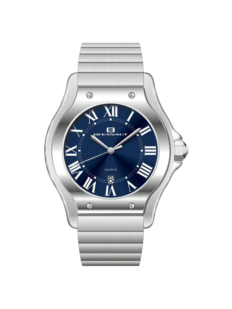 Oceanaut Men's Rayonner OC1391 Bracelet Blue Dial Quartz Movement Deployment Clasp 43mm Round Watch