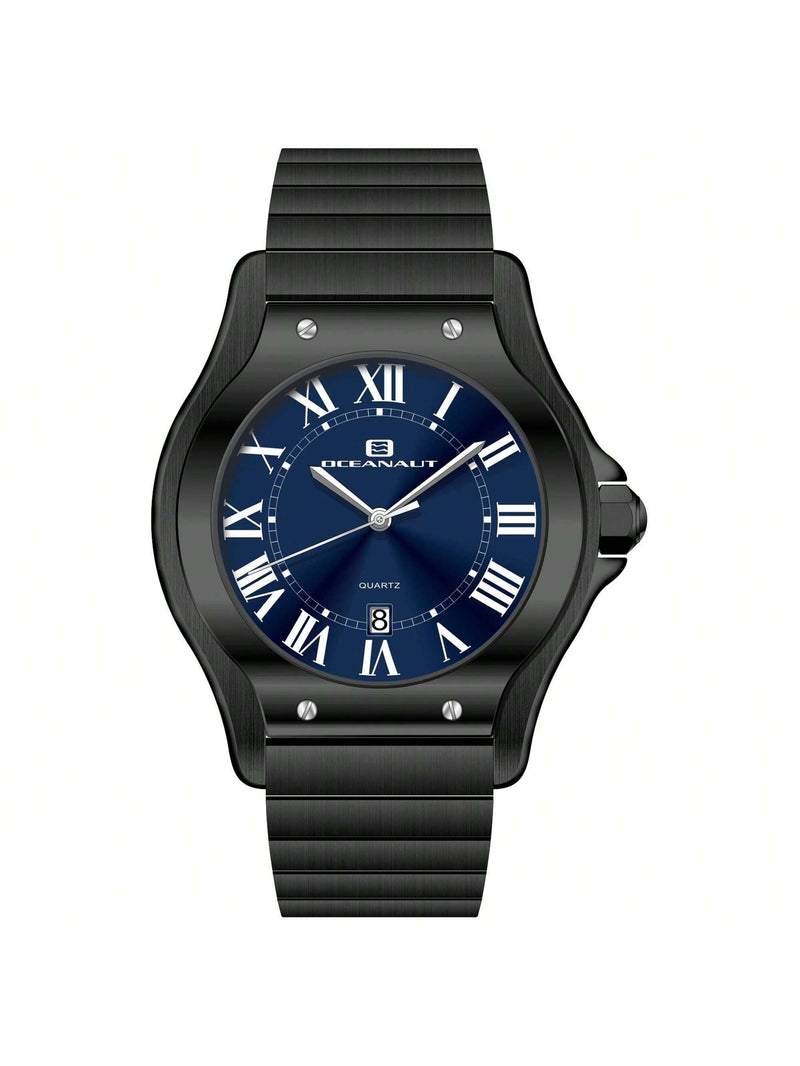 Oceanaut Men's Rayonner OC1392 Bracelet Blue Dial Quartz Movement Deployment Clasp 43mm Round Watch