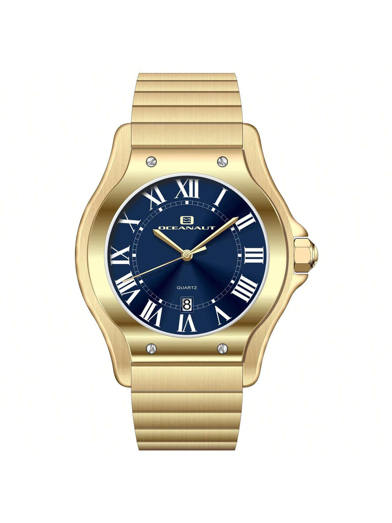 Oceanaut Men's Rayonner OC1396 Bracelet Blue Dial Quartz Movement Deployment Clasp 43mm Round Watch