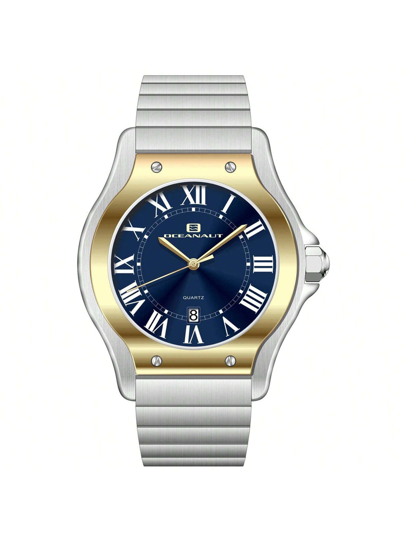 Oceanaut Men's Rayonner OC1398 Bracelet Blue Dial Quartz Movement Deployment Clasp 43mm Round Watch