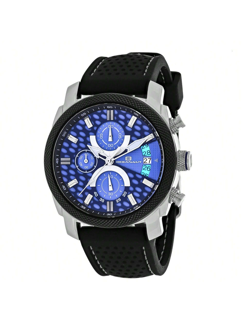 Oceanaut Men's Kryptonite OC2320 Strap Blue Dial Quartz Movement Buckle Clasp 42mm Round Watch