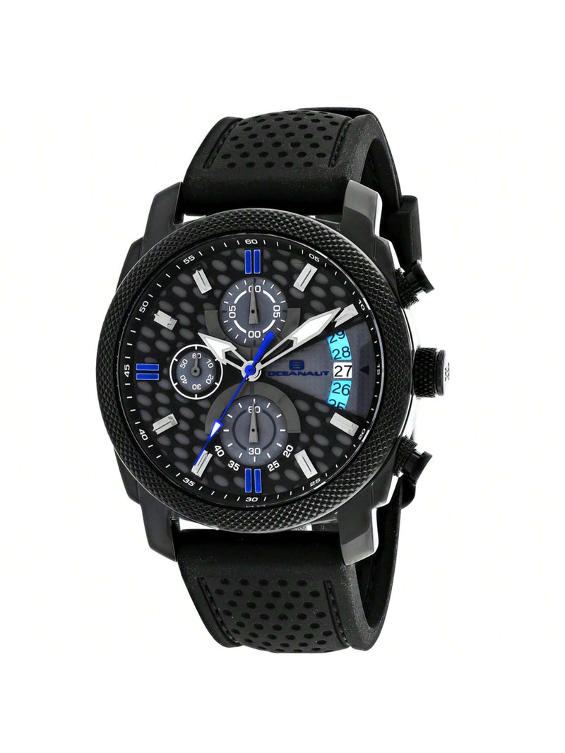 Oceanaut Men's Kryptonite OC2321 Strap Black and Grey Dial Quartz Movement Buckle Clasp 42mm Round Watch