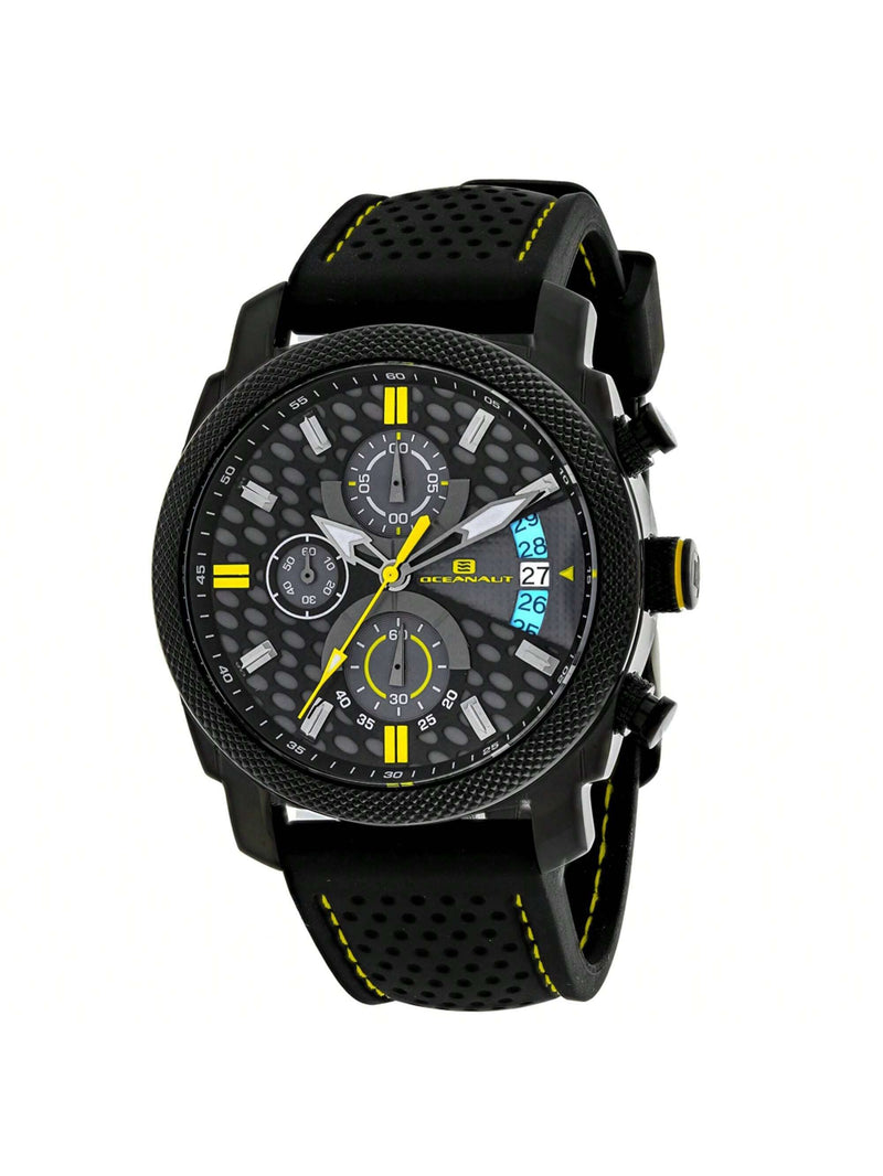Oceanaut Men's Kryptonite OC2322 Strap Black and Grey Dial Quartz Movement Buckle Clasp 42mm Round Watch