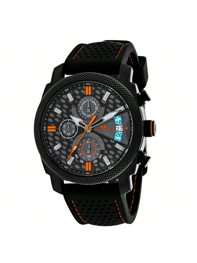 Oceanaut Men's Kryptonite OC2323 Strap Black and Grey Dial Quartz Movement Buckle Clasp 42mm Round Watch