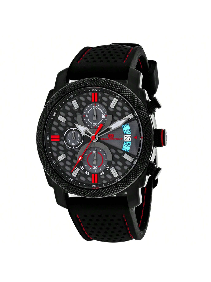 Oceanaut Men's Kryptonite OC2324 Strap Black and Grey Dial Quartz Movement Buckle Clasp 42mm Round Watch