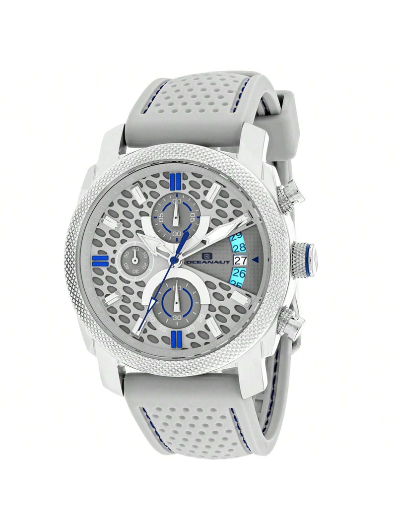 Oceanaut Men's Kryptonite OC2325 Strap Grey Dial Quartz Movement Buckle Clasp 42mm Round Watch