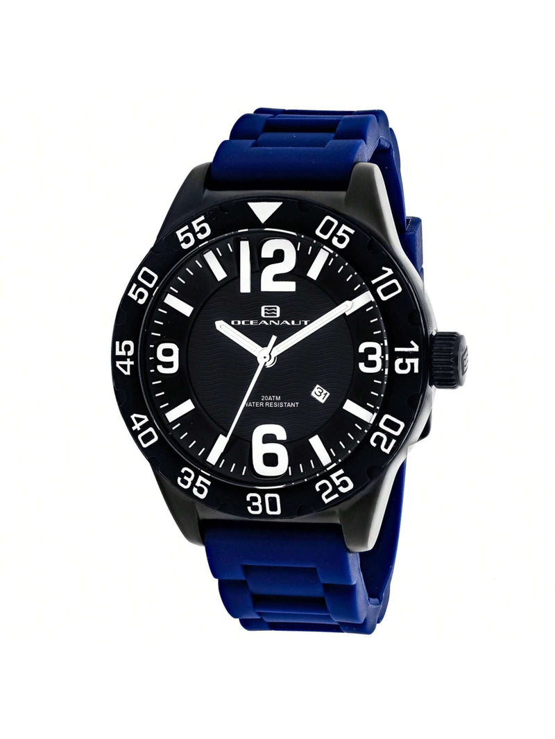 Oceanaut Men's Aqua One OC2713 Strap Black Dial Quartz Movement Buckle Clasp 48mm Round Watch