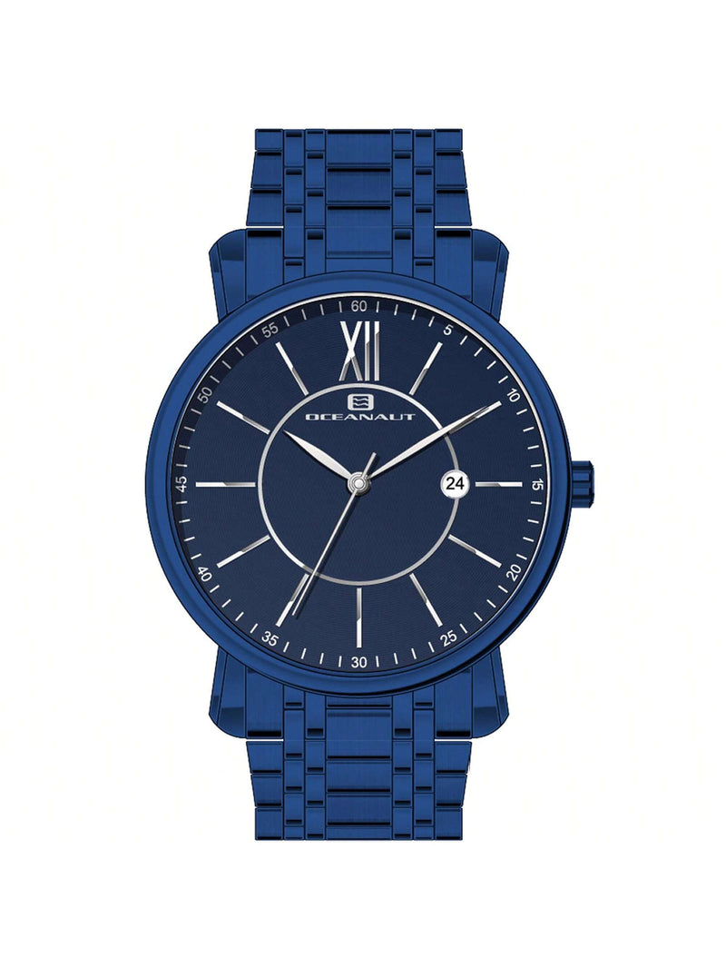 Oceanaut Men's Expedition OC4989 Bracelet Blue Dial Quartz Movement Deployment Clasp 46mm Round Watch