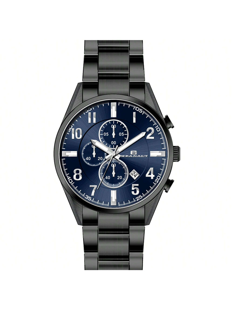 Oceanaut Men's Escapade OC5859 Bracelet Blue Dial Quartz Movement Fold Over Clasp 46mm Round Watch